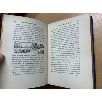 c1920s JONATHAN SWIFT "GULLIVER'S TRAVELS" ILLUSTRATED FICTION ANTIQUE BOOK (P5)