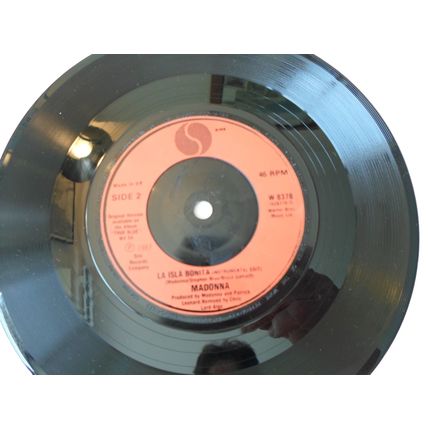 7"MADONNA 1987. LA ISLA BONITA ( REMIX) W8378, 928378-7. RED INJ LABEL.NEAR MINT