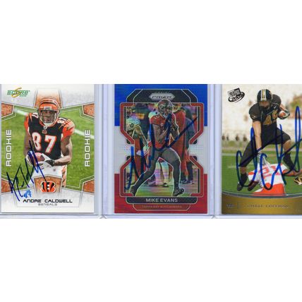 Autographed 3 Card Lot with Mike Evans Signed