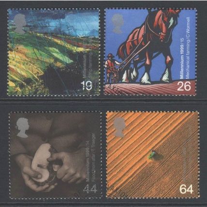LOT#476 – GB QEII 1999 MILLENNIUM SERIES “THE FARMERS TALE” SET FDI, FINE USED