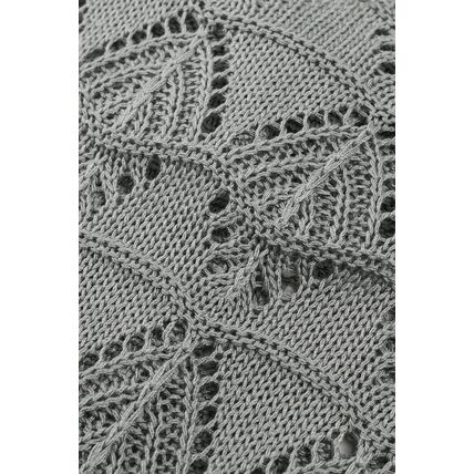 Gray Lightweight Buttoned Front Crochet Cardigan
