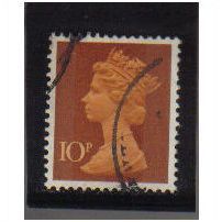 1980 GB 10P BROWN F/U SG X888