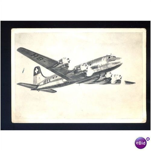Aviation DOUGLAS DC4 Swissair Postcard (3532)