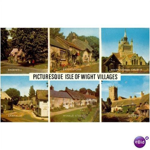 IOW PC 1978 - Picturesque Isle Of Wight Villages Multi-View - Salmon 1-59-00-05K