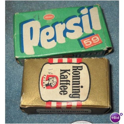 Persil 59 Ronning Kaffee Doll House Miniature Boxes Coffee Laundry Soap Germany