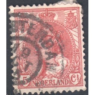 Netherlands 1898 - SG177 - 5c red - Queen Wilhelmina - used