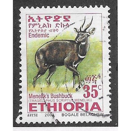 ETH 2002 35c 'MENELIKS BUSHBUCK' FINE USED (EBID70-274)