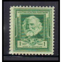 864 1c Henry Longfellow Fine MNH KA2476
