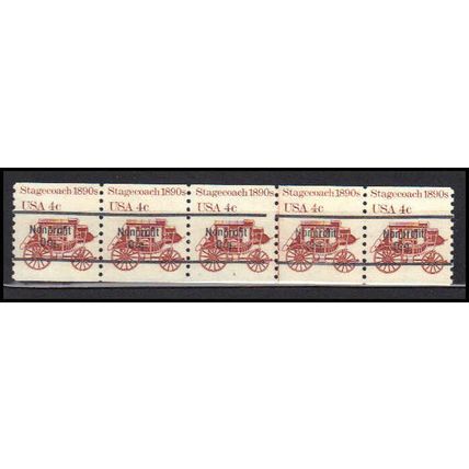 1898Ab 4c Stagecoach Fine MNH Dry Gum PNC 5/5 Line Gap AA0058