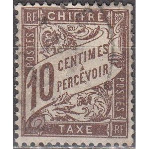 France 1893 Michel Taxe 29X O Cote (2008) 1.00 € Chiffre sur bande Cachet rond