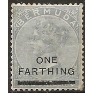 Bermuda 1901 SG30 1/4d on 1/- Dark Grey Mounted Mint . .