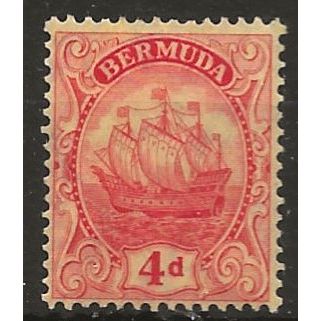Bermuda 1925 SG85 4d Red/Yellow Mounted Mint . .
