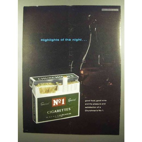 1958 Churchman's No 1 Special Cigarettes Ad