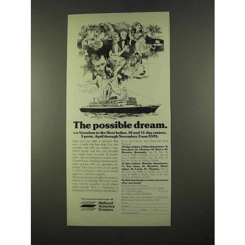 1975 Holland America Cruises Ad - The Possible Dream