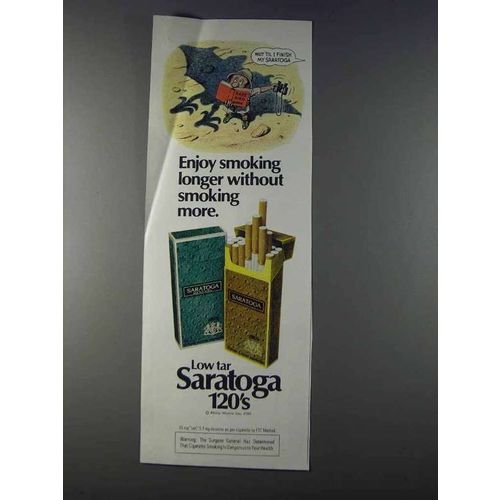 1980 Saratoga 120's Cigarettes Ad - Enoy Smoking Longer