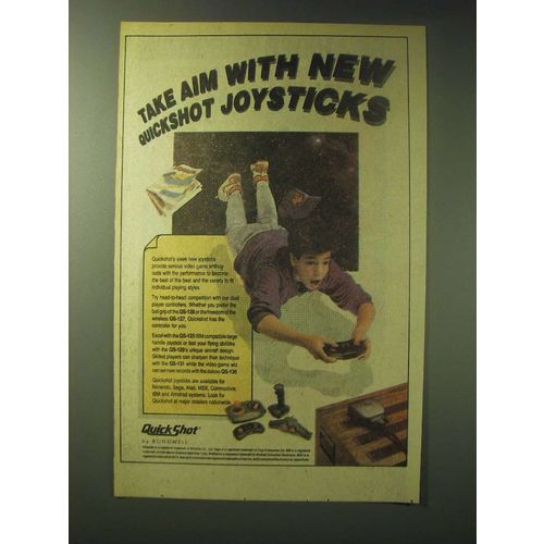 1989 QuickShot Joysticks Ad - QS-128, QS-127, QS-123, QS-129, QS-130 and QS-131