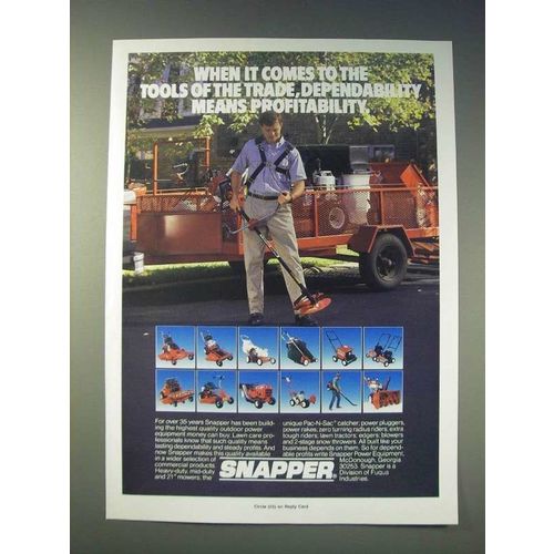 1989 Snapper Outdoor Power Equipment Ad - When it comes to the tools