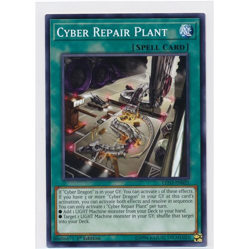 YuGiOh White Dragon Abyss LED3-EN021 Cyber Repair Plant 1st Edition