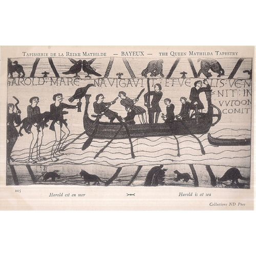 no 105 unused French postcard c.1910. BAYEUX, THE QUEEN MATILDA TAPESTRY =