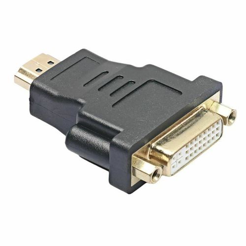 HDMI Male to DVI (24+5) Female Adapter - Gold Connector - Black