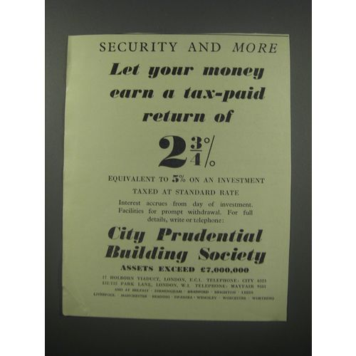 1954 City Prudential Building Society Advertisement