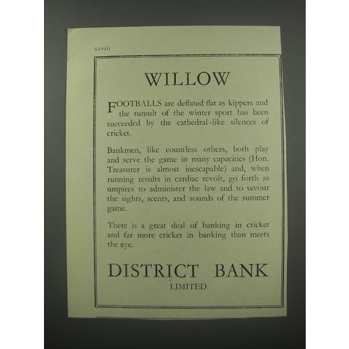 1954 District Bank Limited Ad - Willow