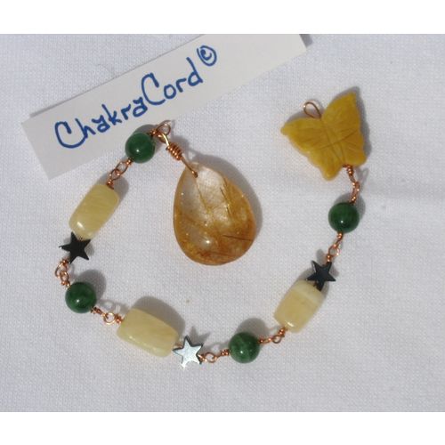 Chakracord Handmade Gemstone Pendulum Astral Travel Dowsing 8.5 Inches