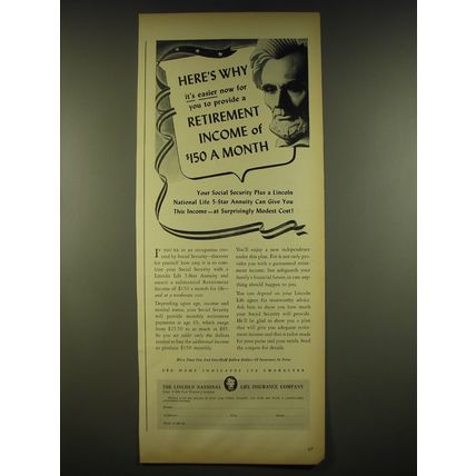 1944 Lincoln National Life Insurance Ad - Here's why it's easier now for you