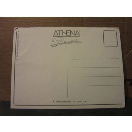 FEELING FABULOUS unused postcard by Athena b/w, girl on bridge