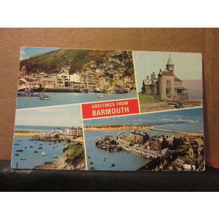 multiview, BARMOUTH, SNOWDONIA, WALES used postcard by E T W Dennis =