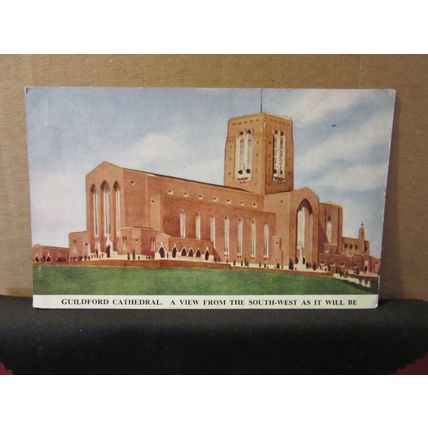 artist impression, GUILDFORD CATHEDRAL, Surrey. used vintage postcard 1959 pm =