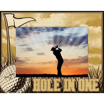 Golf Hole In One Laser Engraved Wood Picture Frame (5 x 7)