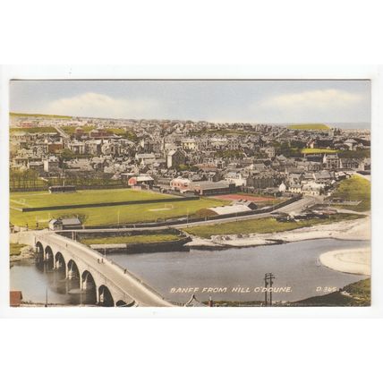 Banff from Hill O'Doune RP Postcard Banffshire D345