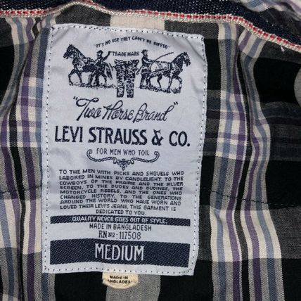 Levi Strauss & Co Casual Dress Shirt Med Black/Gray Striped