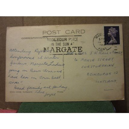 ROCK CHINE, RAMSGATE, KENT used vintage postcard. 1968 pm =