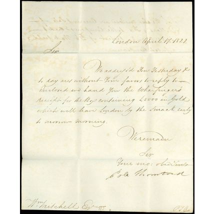 1822 LONDON ENGLAND FLS to EDINBURGH SCOTLAND, Boxed 1/2 from POLE THORNTON & CO