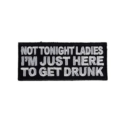 Iron On Patch Funny Slogan Comedy sew Badges Not Tonight Ladies 7.5 x 3.3cm P080