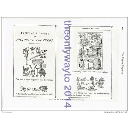 Puzzling Pictures by George Cruikshank, Book Illustration, c1895