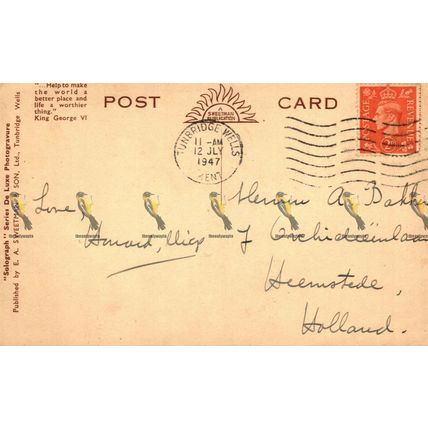 High Rocks, Tunbridge Wells, Kent, Sweetman Solograph Postcard, 1947