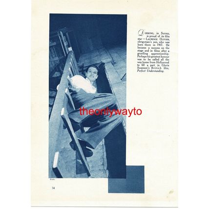 Ramon Novarro & (A Young Lawrence Olivier On Reverse), Book Illustration, 1933