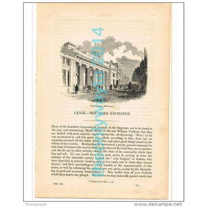 CORN EXCHANGE, MARK LANE, LONDON, BOOK ILLUSTRATION/PRINT, 1842