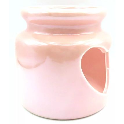 Pink Tealight & Votive Holder Caremic with Heart Shaped Detail 9.5 CM Gift Decor