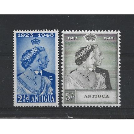 Antigua.1949 Royal Silver Wedding set of 2.Mounted Mint.Oct24