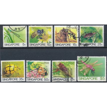 Insects: 8 Values - Singapore 1985 - F H - SG 491/3, 495/8 & 501