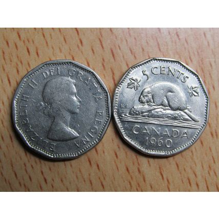 1960 Queen Elizabeth ll 5 Cents Canada Coin