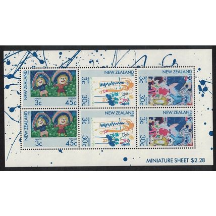 New Zealand Children's Paintings MS 1986 MNH SG#MS1403