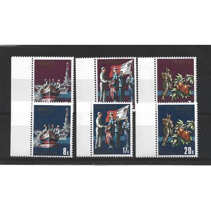Malta.End of Military Facilities Agreement set of 6.Mounted Mint.May25