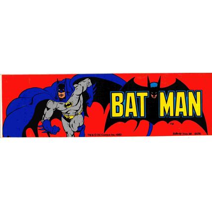 BATMAN ' RED ' BUMPER STICKER (1982)