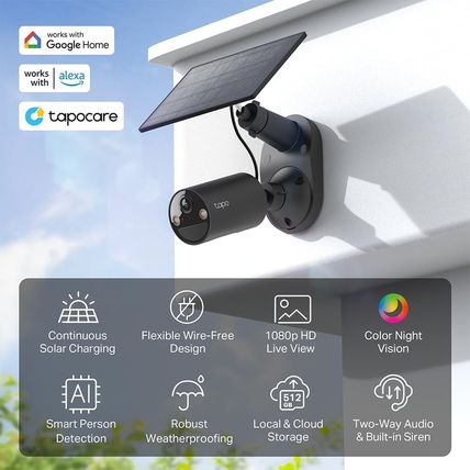 Tapo Solarcam C403 Kit, Outdoor Battery Camera W/Solar Panel, Wireless, 1080P, F