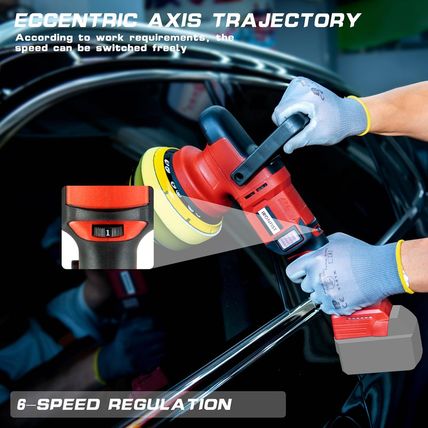 IRONFIST Cordless Orbital Polisher Compatible with Milwaukee M18 Battery, Car Po